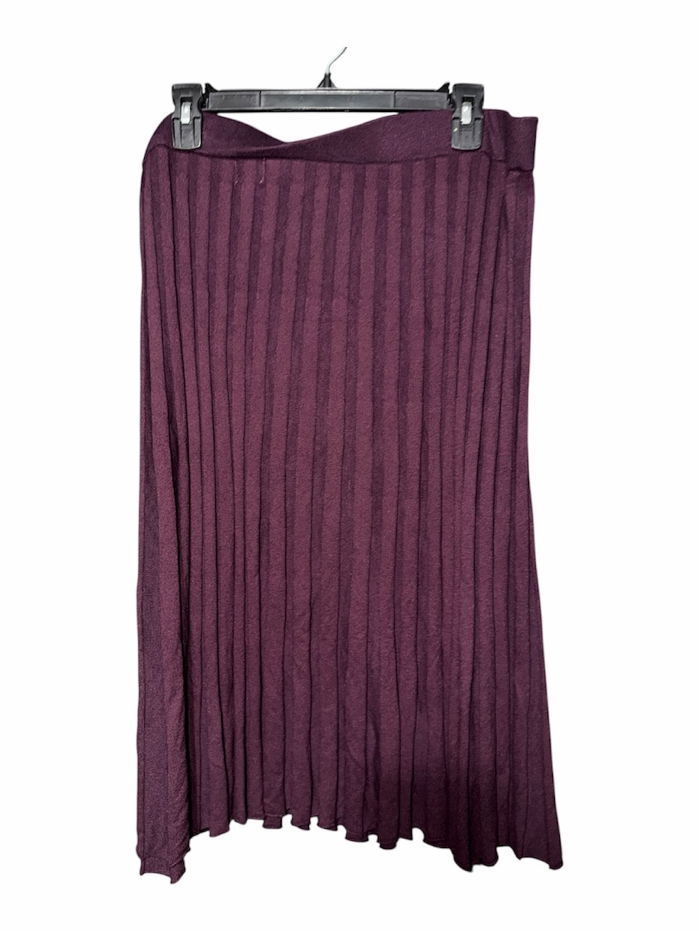 a new day Plum Pleated Midi Skirt
